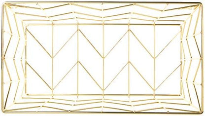 U Brands Hanging File Desk Organizer, Wire Metal, Gold Finish, 8.5" x