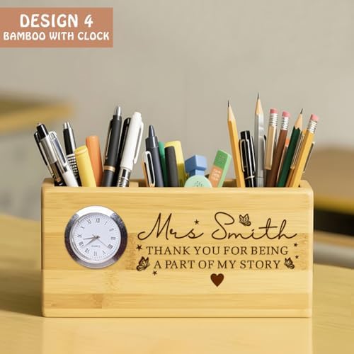 Personalized Teacher Gift Ideas, Custom Engraved Name Solid Wood Pen