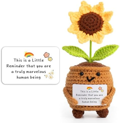 Employee Appreciation Gifts for Coworkers, Crochet Sunflower Thank You