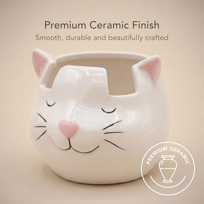 White Cat Eyewear Holder, Multi-Purpose Accessories for Makeup and