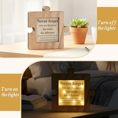 Thyle Coworker Appreciation Gift, Lighted Wooden Puzzle Piece Decor