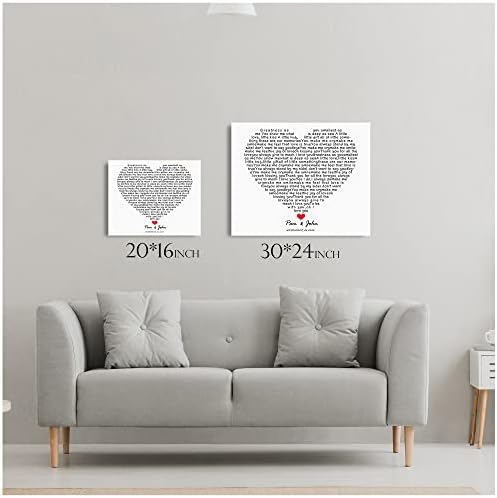 BOTTEGAARTS Personalized Song in Heart Shaped Photo or Canvas Prints