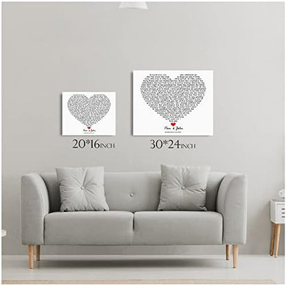 BOTTEGAARTS Personalized Song in Heart Shaped Photo or Canvas Prints