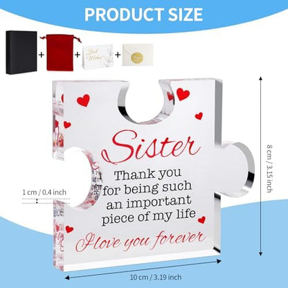 Gift for Sister, Personalized Engraved Acrylic Plaque with Gift Box