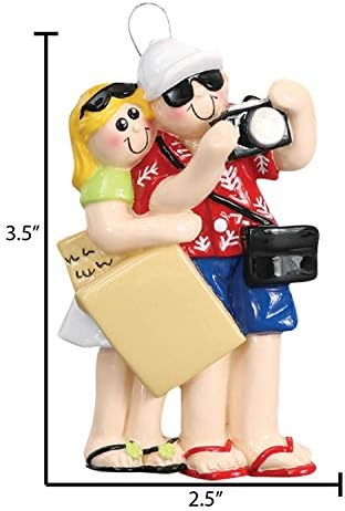 Personalized Our First Christmas Ornament 2026, Travel Vacation Couple