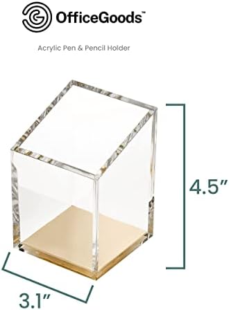 OfficeGoods Acrylic Pen and Pencil Holder, Gold