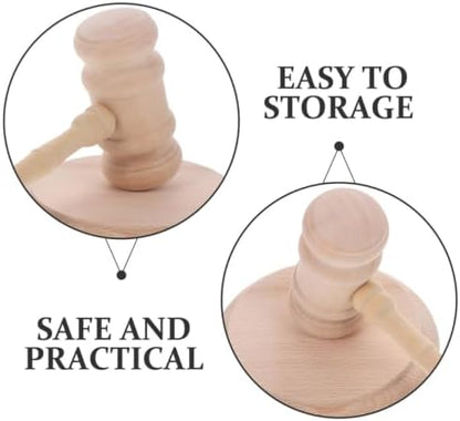 Reusable Wooden Judge Gavel Set with Base for Elegant Display