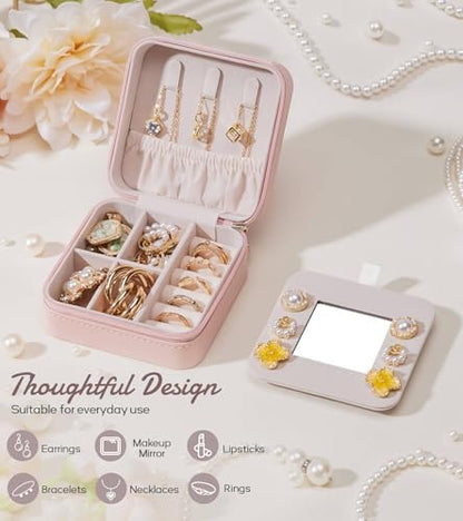 Enthralite Personalized Jewelry Box for Travel: A-Z Initial Gift for