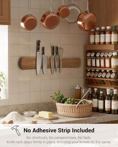 Magnetic Knife Holder, 24 Inch Acacia Wood Knife Strip for Wall or