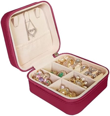 Small Travel Jewelry Box, Portable Mini Jewelry Leather Box Jewelry