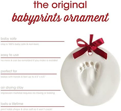 Pearhead Babyprints Ornament, Baby's First Christmas Holiday Keepsake