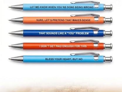 Passive Aggressive Pens, Funny Office Gag Gift for Coworkers & Friends