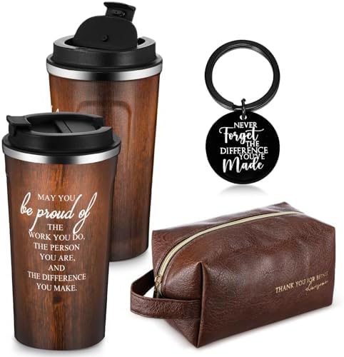 Roshtia Thank You Gift for Men 17 oz Stainless Steel Tumbler with Lid