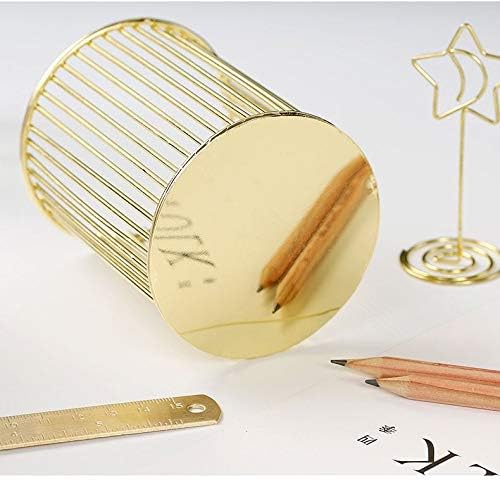 HSYMQ Gold Metal Pen Holder for Desk, Makeup Brushes Cup, Pencil