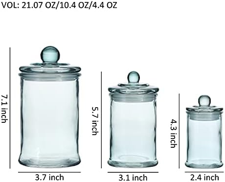 Glass Apothecary Jar | Bathroom Storage Organizer Canister