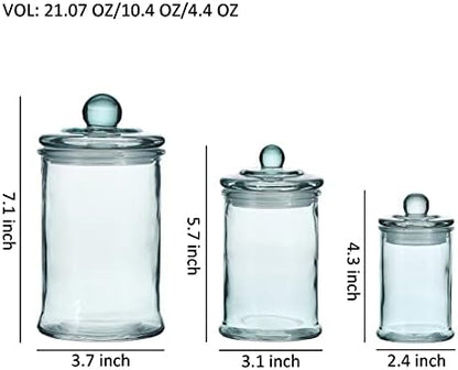 Glass Apothecary Jar | Bathroom Storage Organizer Canister