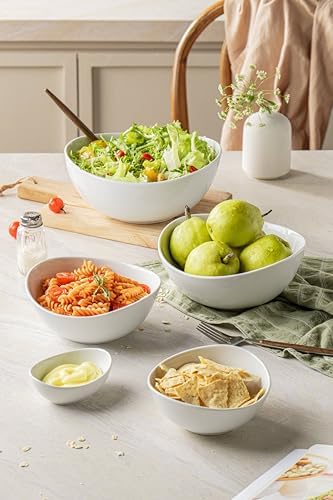Porcelain Serving Bowls set for Entertaining, 3-11-20-32-50 Ounce