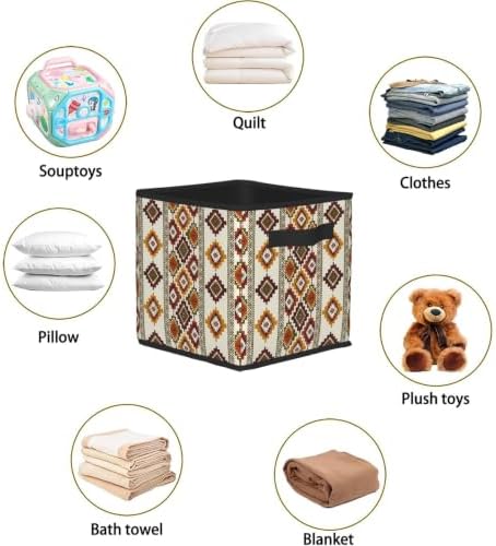 Fabric Storage Bins Closet Storage Bins - Boho Farmhouse Western
