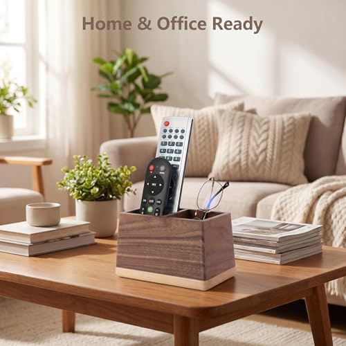 Walnut Pencil Holder Wood Pen Holder for Desk Multiple-Use