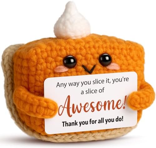 Crochet Pumpkin Pie – Fall Decor Handmade Knitted Mini Thank You Gift