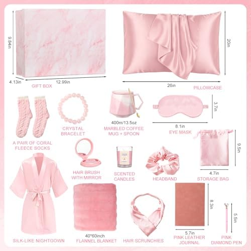 Twistover 16 Pcs Birthday Gifts for Women, Pink