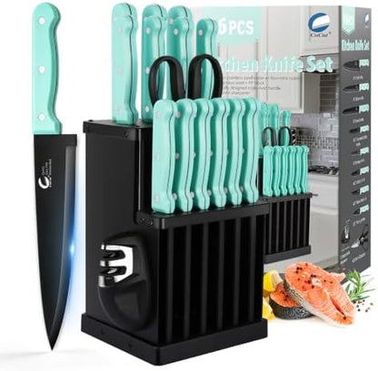 16-Piece Kitchen Knife Set with Block - High Carbon Stainless Steel