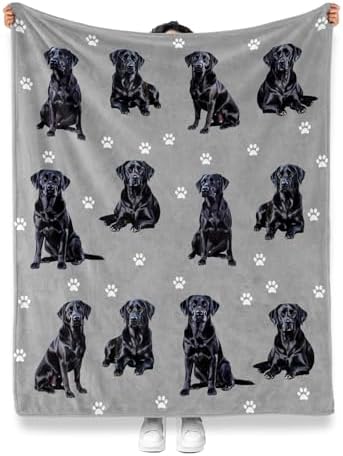 Jekeno Labrador Retriever Gifts Blanket, Black Lab Dog Decor 50"x60"