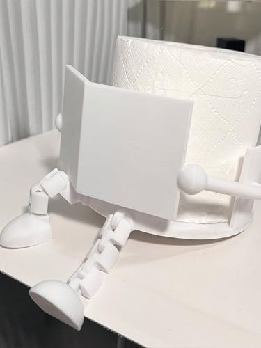 Plastic Toilet Paper Holder Stand Cute Character Reading Book Coffee