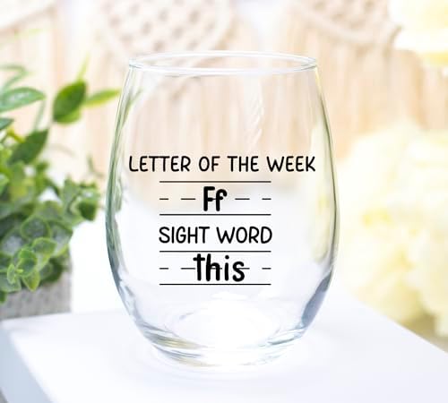 Sight Words 15 oz Wine Glass - Teacher Appreciation Gifts - Best New