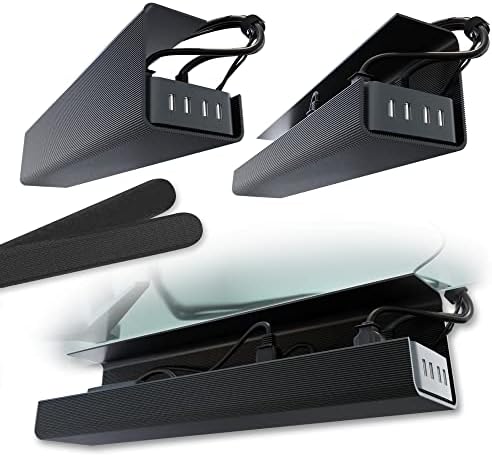 Scanfield Under Desk Cable Management Tray, No-Screw, 17-Inch, 2-Pack