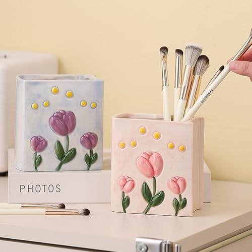 Book Vase Flower Pencil Cup Pen Holder For Office Desk Decorative