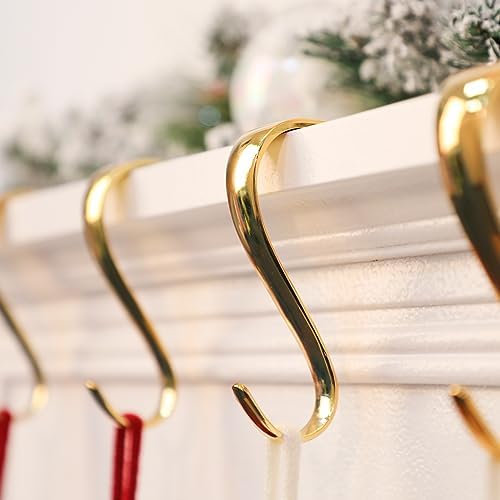 DOYOLLA Christmas Stocking Holders Xmas Fireplace Hanger Hooks Holiday