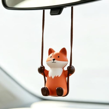 YGMONER Cute Swinging Fox Car Rear View Mirror Hanging Accessories