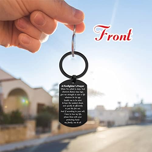 ENGZHI Firefighter Gifts for Men Fire Man Prayer Keychain- God Give Me