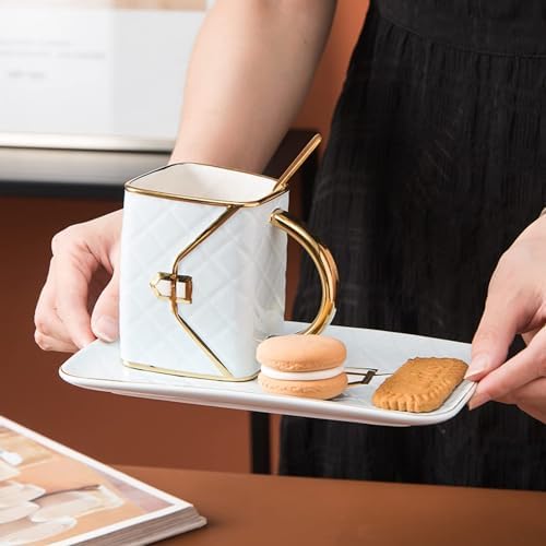 YnsfreeCeramic Purse Coffee Mugs Set Tea Cup Unique Bag shaped mug and