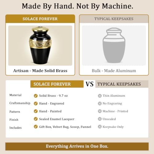Small Urns for Human Ashes Keepsake - Decorative Mini Memorial Urn for