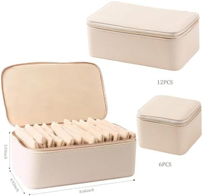 shunmei Travel Jewelry Box with 12 Velvet Jewelry Zipper Pockets
