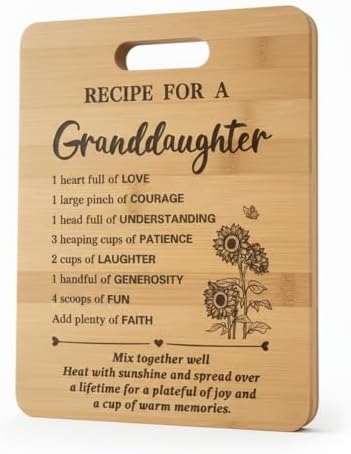 Gifts for Granddaughter Birthday Gift Ideas, Recipe Cutting Board for