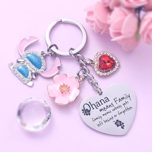 Cute Keychain Ohana Means Family Friendship Gifts For Daughter Teens