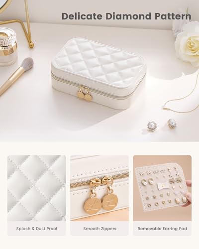 Lolalet Travel Jewelry Case with Clear Bag for Women Girls