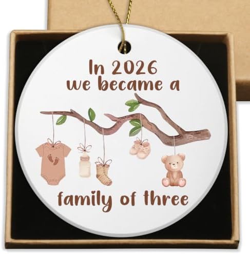 New Parents Gifts for Couples, Baby First Christmas Ceramic Ornament