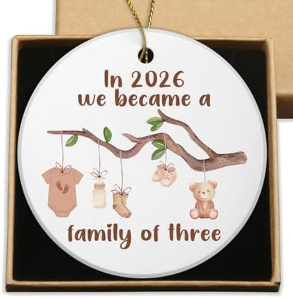 New Parents Gifts for Couples, Baby First Christmas Ceramic Ornament