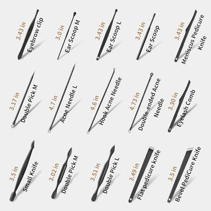 MINKINH Nail Clippers Set Manicure Pedicure Kit, 26-Piece Stainless