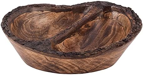 Natural Wooden Tray, Serving Bowl for Salad, Veggies and Fruits, Large