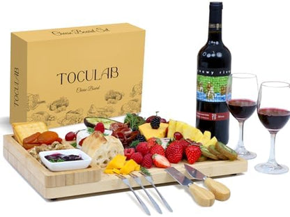 Charcuterie Boards Set, Large Cheese Board Set with Accessories