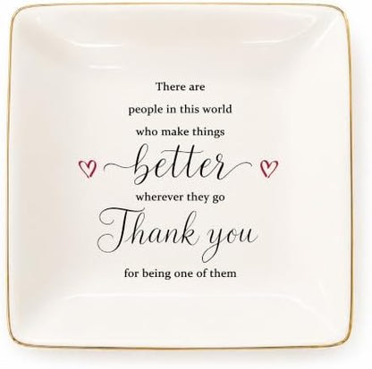 Thank You Gifts Jewelry Dish for Women Friends Teacher Coworker