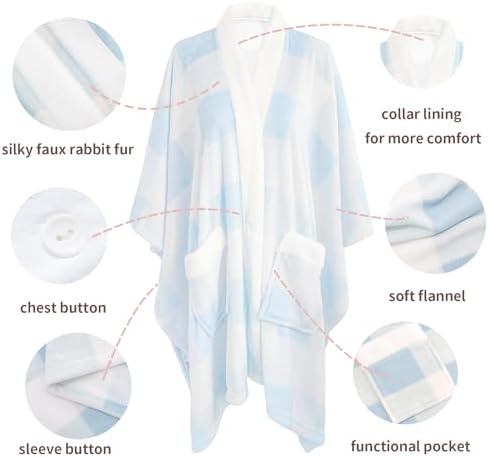 Mellowdy ULazy Blanket, Poncho Shawl Wearable Blanket with Pockets and