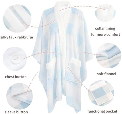 Mellowdy ULazy Blanket, Poncho Shawl Wearable Blanket with Pockets and
