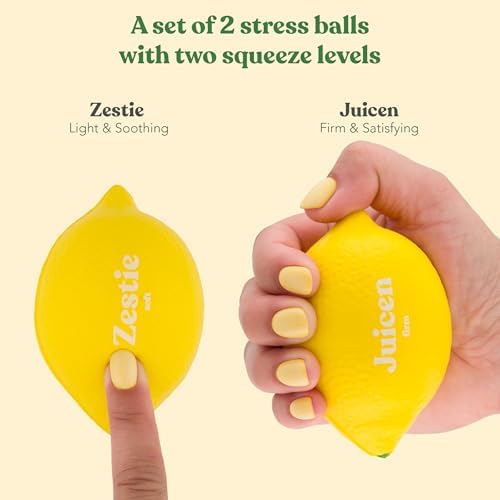 LemonAid – Set of 2 Stress Balls – Soft & Firm Squeeze Levels | Fun