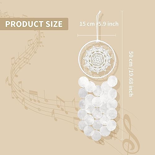 Handmade Capiz Wind Chimes for Outside, Outdoor Seashell Hanging Beach